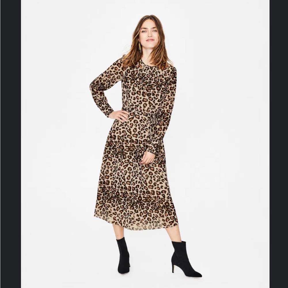 Boden Alba midi dress in animal print